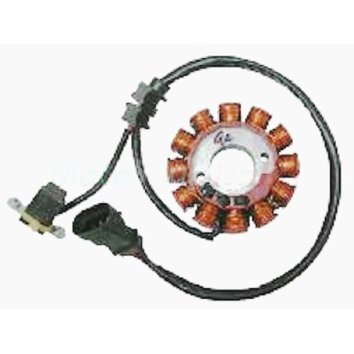 Statore 12 poli trifase MOTORE PIAGGIO/DERBI 125 4T INIEZIONE per APRILIA RS4 125 4T (11/13) - DERBI 125 GPR 4T (09/13) - 125 SENDA R/SM DRD RACING 4T (09/13) - 125 MULHACEN 4T EU3/CAFE' (07/13) - 125 TERRA 4T EU3/ADVENTURE (07/13)