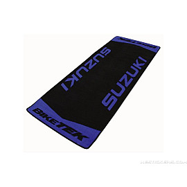 Tappetino da Garage per Moto in fibra di nylon antiscivolo con grafica SUZUKI BLU Serie 2