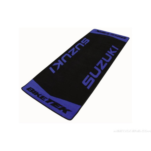 Tappetino da Garage per Moto in fibra di nylon antiscivolo con grafica SUZUKI BLU Serie 2