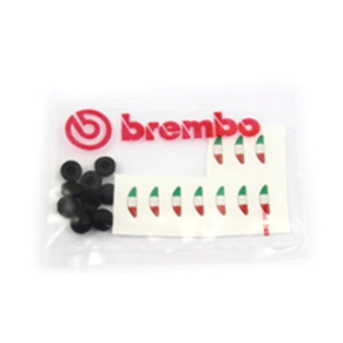 TAPPO IN GOMMA + ADESIVO BANDIERA TRICOLORE RCS - KIT 10 PEZZI -