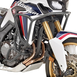 Paramotore tubolare specifico nero GIVI  per HONDA CRF 1000 L Africa Twin (2016) - diametro del tubolare 25 mm - Protegge la zona alta ai lati del radiatore / Si monta solo in abbinamento al TN1144, al TN1144OX, al TN1151 o al TN1151OX