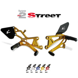 Pedane arretrate in Ergal Valter Moto modello STREET Tipo 2 Fisse TRIUMPH DAYTONA 675 - STREET TRIPLE 675 / R (2006/2010)