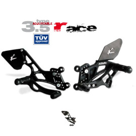 Pedane arretrate in Ergal Valter Moto modello RACE Tipo 3.5 Regolabili Cambio Rovesciato TRIUMPH DAYTONA 675 - STREET TRIPLE 675 / R (2006/2010)