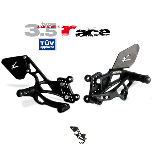 Pedane arretrate in Ergal Valter Moto modello RACE Tipo 3.5 Regolabili Cambio Rovesciato TRIUMPH DAYTONA 675 - STREET TRIPLE 675 / R (2006/2010)