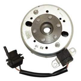 Volano completo 12 poli rotazione dx - diam. 103,6 - cono 16  per DERBI ATLANTIS 50 4T (04/13) - ATLANTIS 100 4T (04/06) - BOULEVARD 50 4T (09/13) - ITALJET TORPEDO 50 4T (00/03)