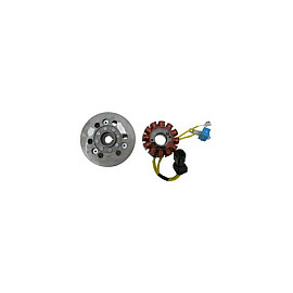 Volano completo 12 poli - trifase - MOTORE PIAGGIO LEADER 200 4T (LIQUIDO) per APRILIA 200 SPORTCITY (04/09) - 200 SPORTCITY CUBE (08/10) - 200 ATLANTIC (03/06) - 200 SCARABEO/GT/EU3 (03/07) - GILERA 180 DNA 4T (01/>) - 180 RUNNER VXR 4T (00>)