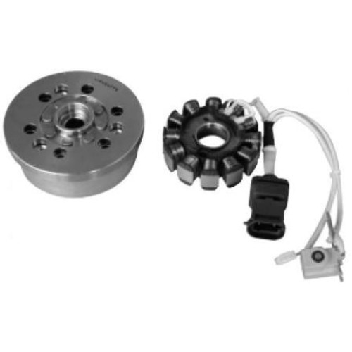 Volano completo 12 poli - trifase - MOTORE PIAGGIO LEADER 200 4T (LIQUIDO) per GILERA RUNNER VXR/ST 4T (02/13) - PIAGGIO 200 VESPA GT GRANTURISMO (03/09) - 200 CARNABY (07/10) - BEVERLY (01/03) - 200 X8 (04/06) - 200 X9 EVOLUTION (02/04)