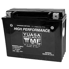 Batteria Yuasa YTX24HL-BS 21A CCA 350A, positivo DX 205 x 87 x 162